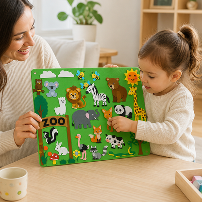 Kids Felt Board Reusable Stickers Screen-Free