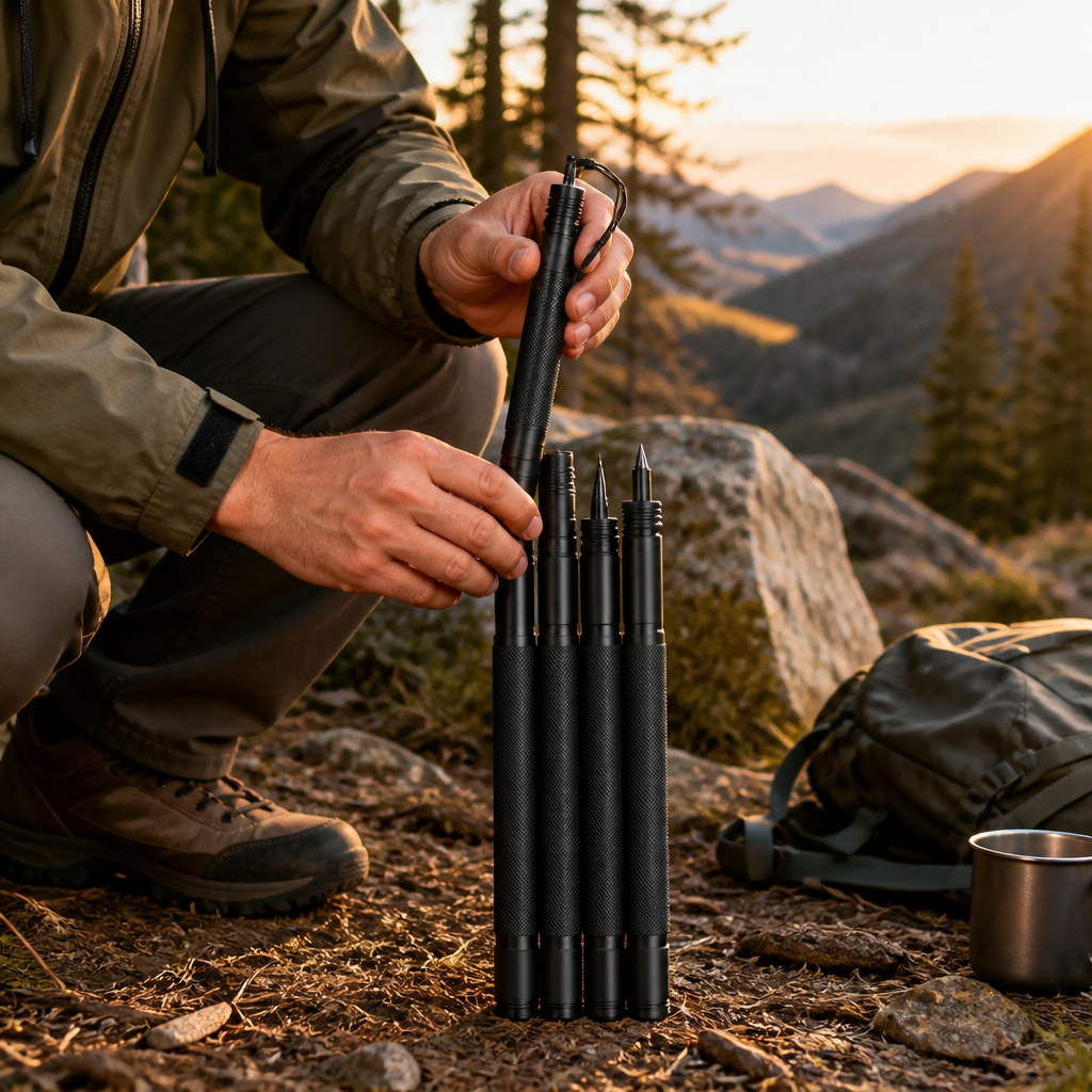 Trekking Pole Foldable Multitool Carbon Steel Shaft
