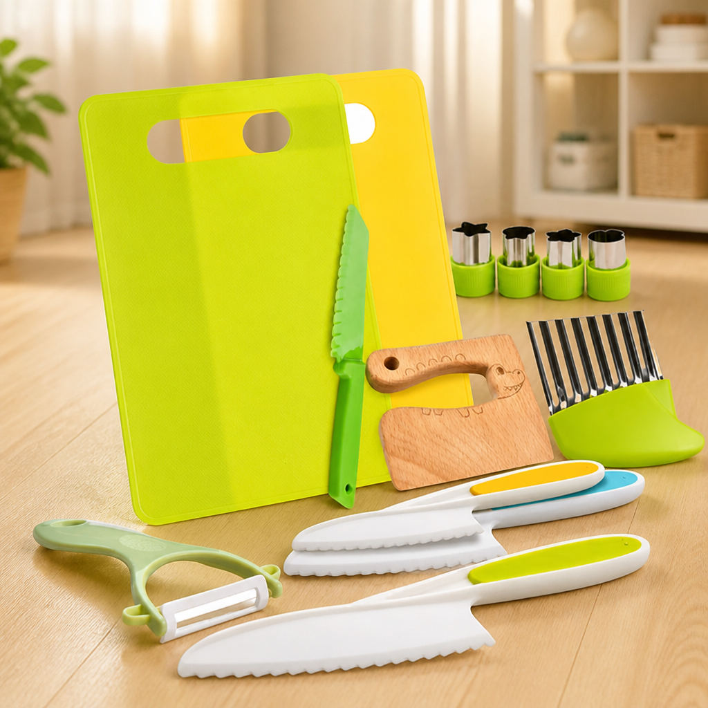Kids Kitchen Playset Montessori-Inspired Safe Cutting Tools