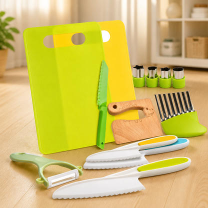 Kids Kitchen Playset Montessori-Inspired Safe Cutting Tools