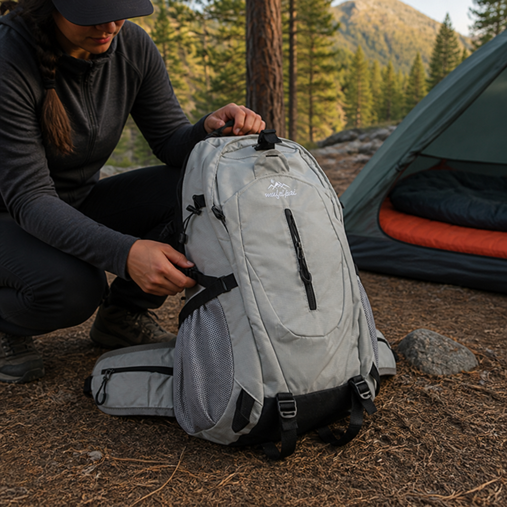 Hiking Backpack Weather-Resistant Ergonomic Straps & Multiple Compartments