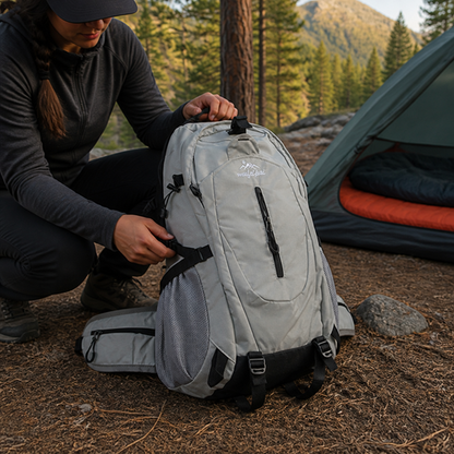 Hiking Backpack Weather-Resistant Ergonomic Straps & Multiple Compartments