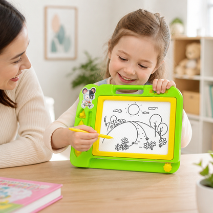 Kids Drawing Board Rewritable Wipe-Clean Stylus & Holder