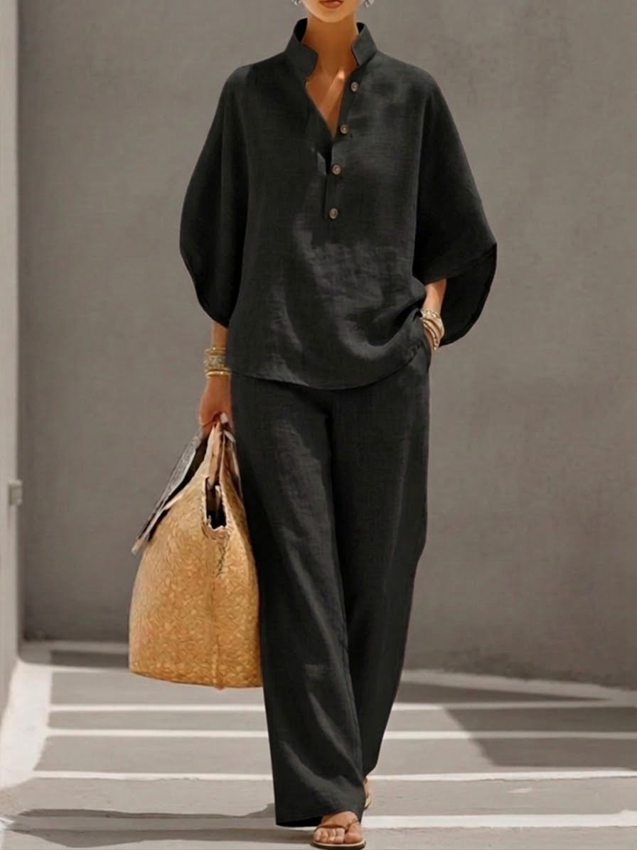 ZephyrLux™ Cotton & Linen Set — Feel Fresh, Flowing, and Effortlessly Elegant All Day Long