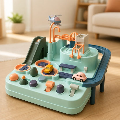 Kids Car Playset Interactive City Track Set Of 4