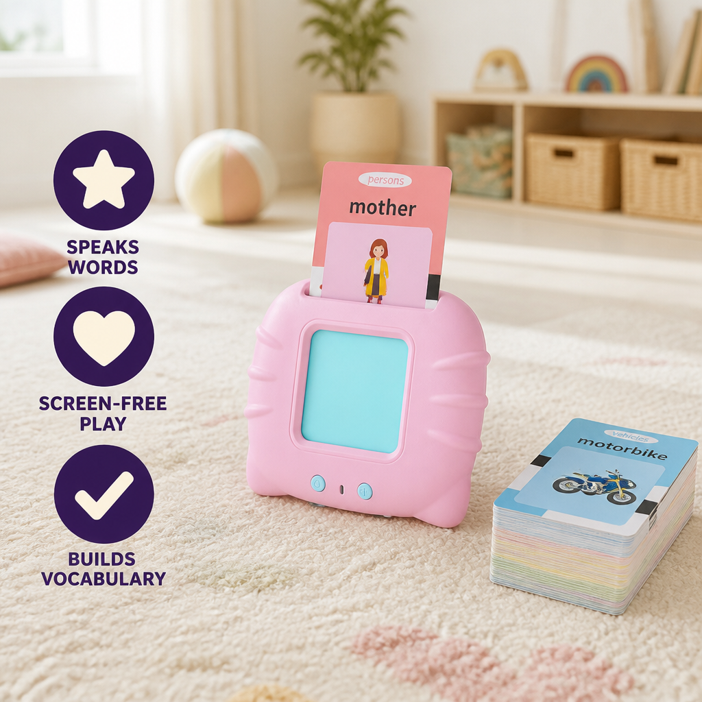 Flashcard Reader Talking Screen-Free Includes Cards