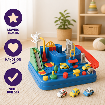 Kids Car Playset Interactive City Track Set Of 4