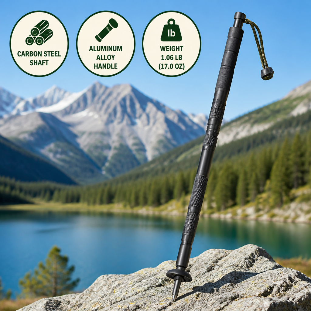 Trekking Pole Foldable Multitool Carbon Steel Shaft