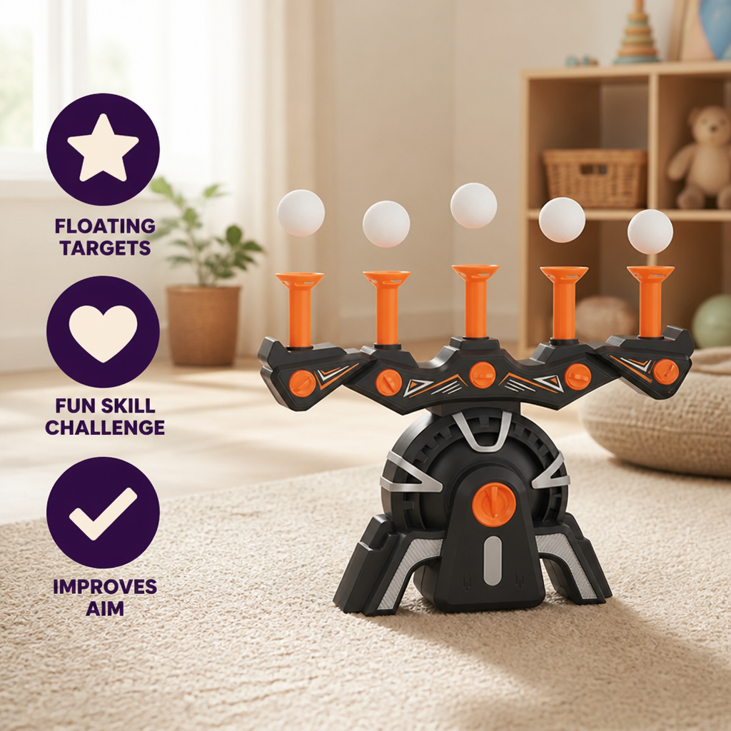 Target Shooting Game Floating Hover Balls & Foam Blaster
