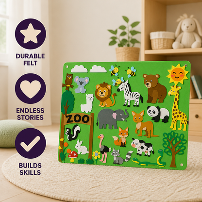Kids Felt Board Reusable Stickers Screen-Free