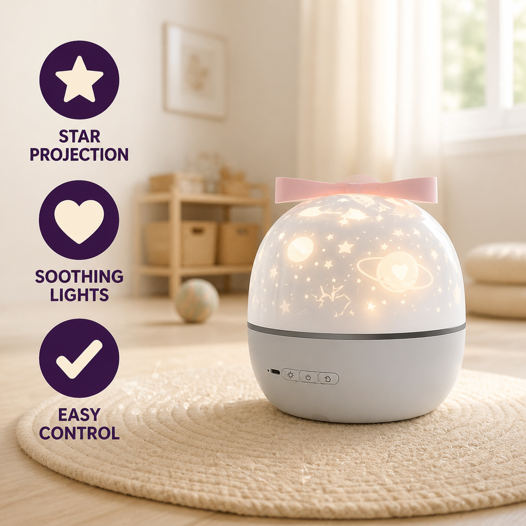 Kids Star Projector Rotating USB Rechargeable Remote Control