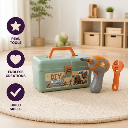 Building Set 144 Piece Toy Drill & Storage Case