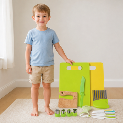 Kids Kitchen Playset Montessori-Inspired Safe Cutting Tools