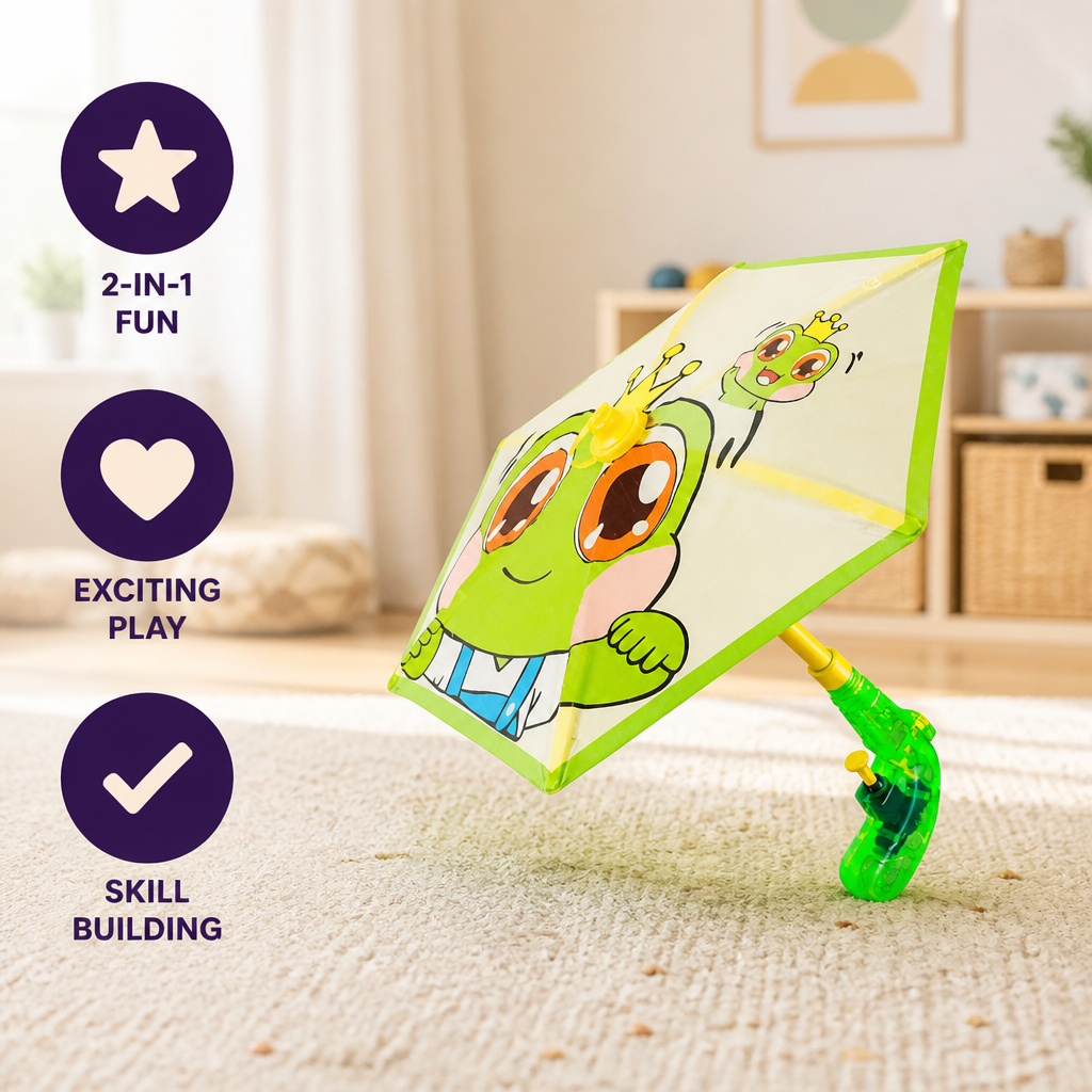 Kids Umbrella 2-in-1 Water Pistol Long-Range & Large Tank