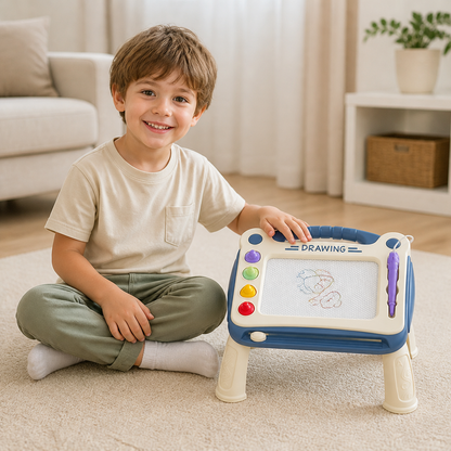Kids Magnetic Drawing Board Reusable Wipe-Clean BPA-Free