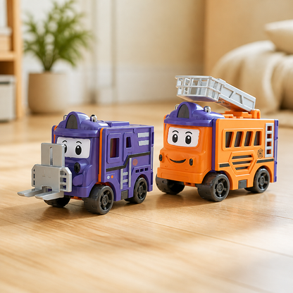 Transforming Toy Car 2-in-1 One-Hand Operation Child-Safe Plastic