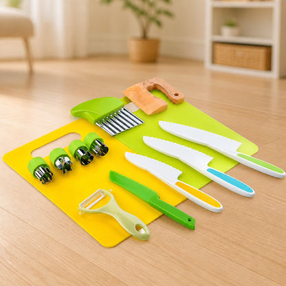 Kids Kitchen Playset Montessori-Inspired Safe Cutting Tools