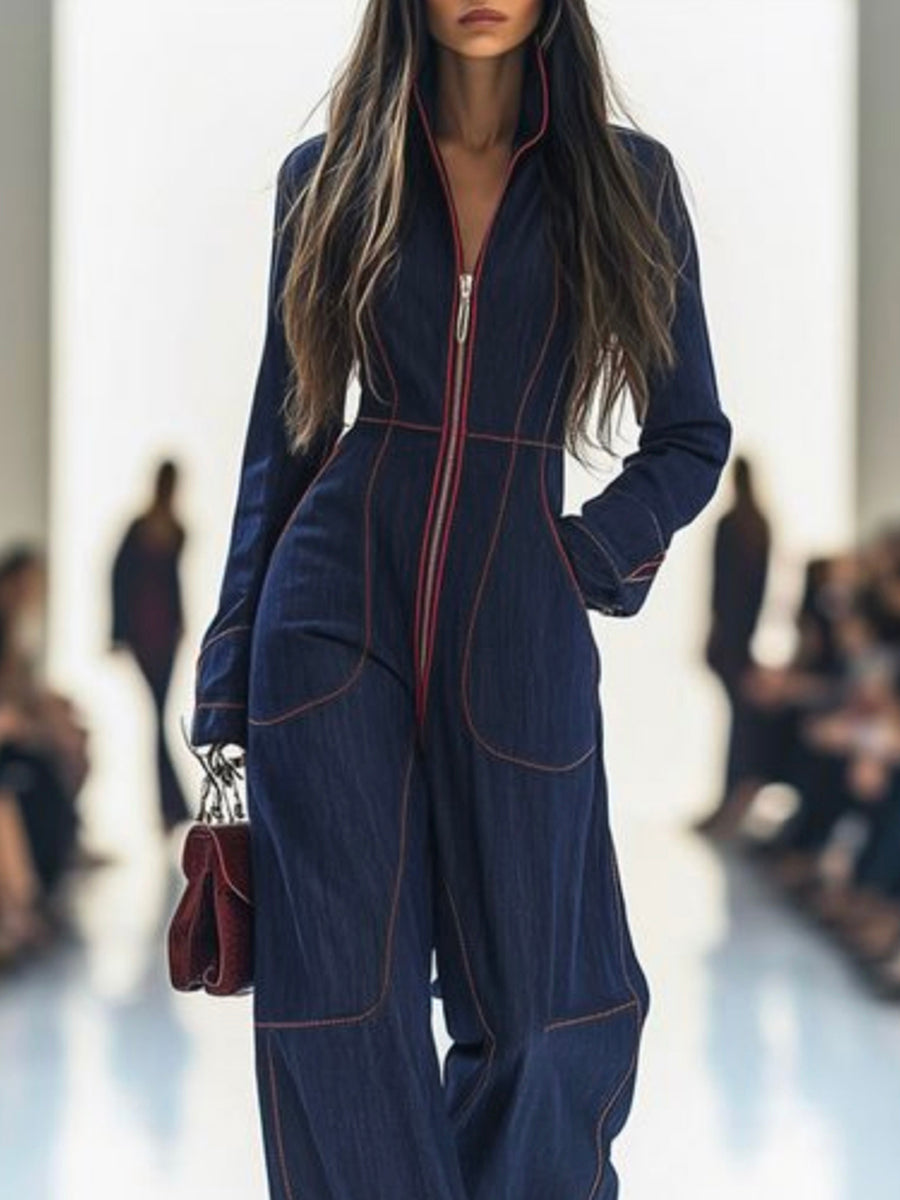 VeraLuxe™ Wide-Leg Denim Jumpsuit — Slip Into Effortless Confidence That Moves With You All Day