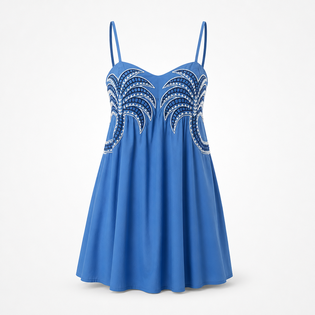 Women's Halter Mini Dress | Hollow-Out Sequined Detail | Loose Summer Style