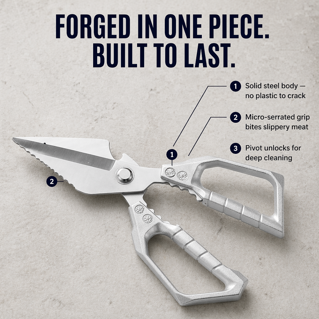 SharpEdgePro™ — Cut Chicken Bones, Shells & Herbs in a Single Snap