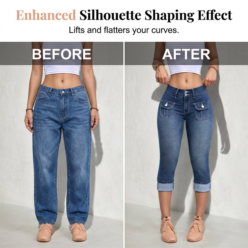 LibraSkin™ – Curve-Sculpting Stretch Denim Capris with Mid-Rise Waist