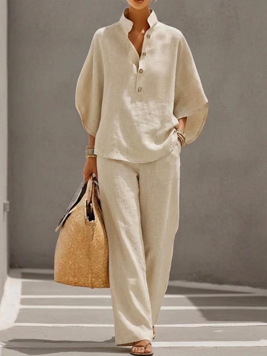 ZephyrLux™ Cotton & Linen Set — Feel Fresh, Flowing, and Effortlessly Elegant All Day Long