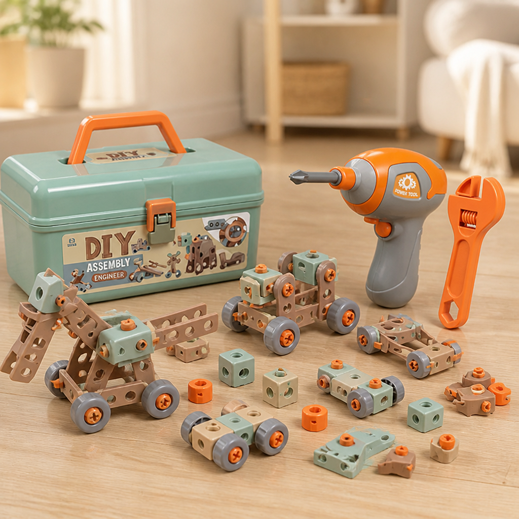 Building Set 144 Piece Toy Drill & Storage Case