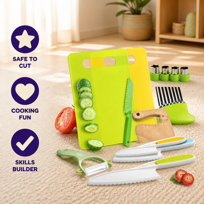 Kids Kitchen Playset Montessori-Inspired Safe Cutting Tools
