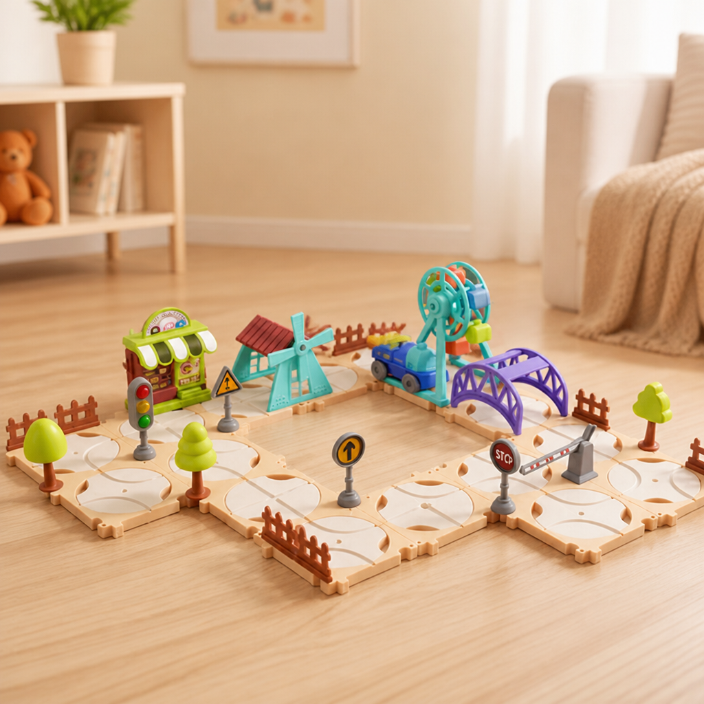 Train Set Modular Tracks Bridges & Park Accessories