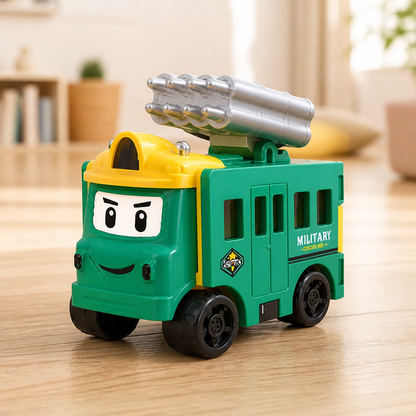 Transforming Toy Car 2-in-1 One-Hand Operation Child-Safe Plastic