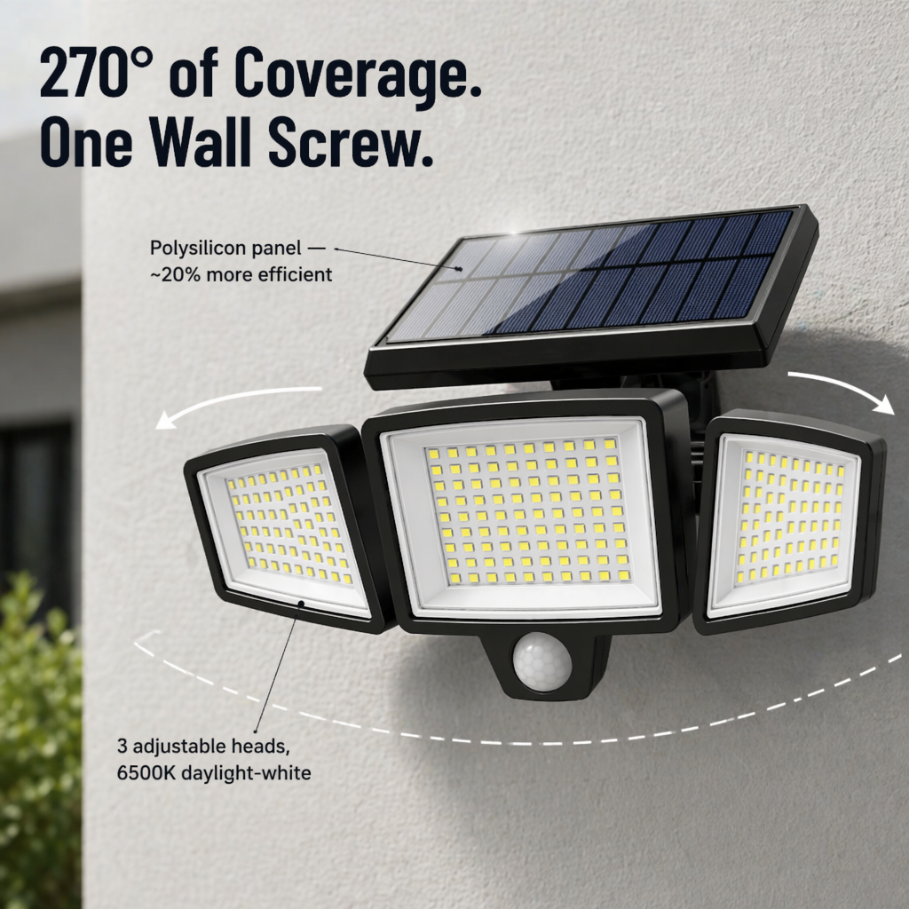 LumaRay™ — Illuminate Every Shadowy Spot With 270° of Solar Motion-Activated Light