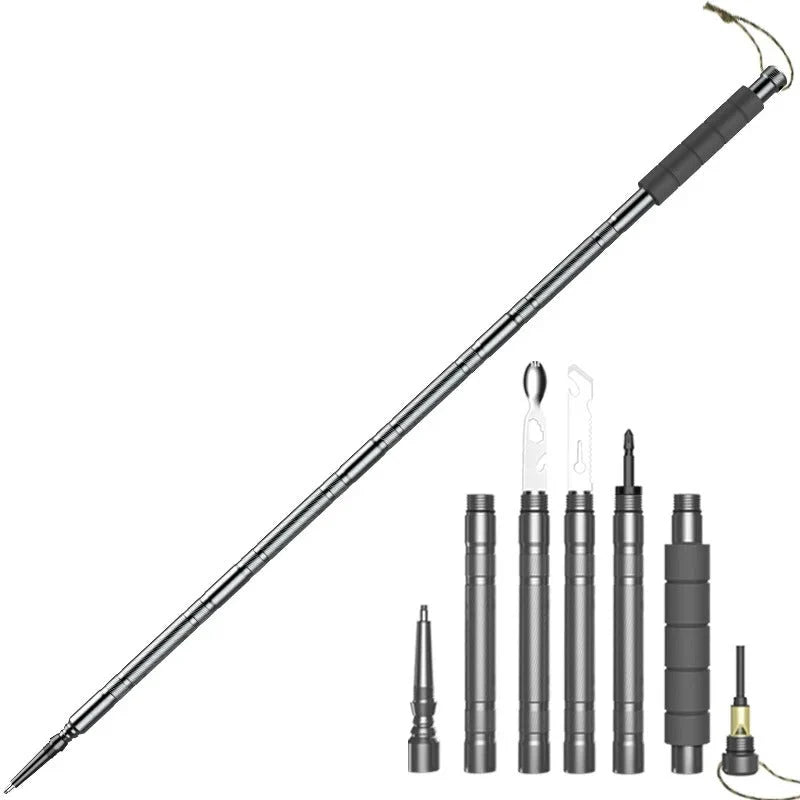 Trekking Pole Foldable Multitool Carbon Steel Shaft