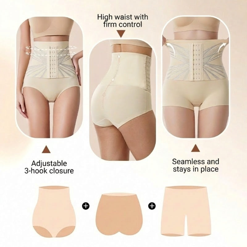 Cinchelle™ – High-Waist Tummy-Control Shaping Brief with 3-Hook Cinch