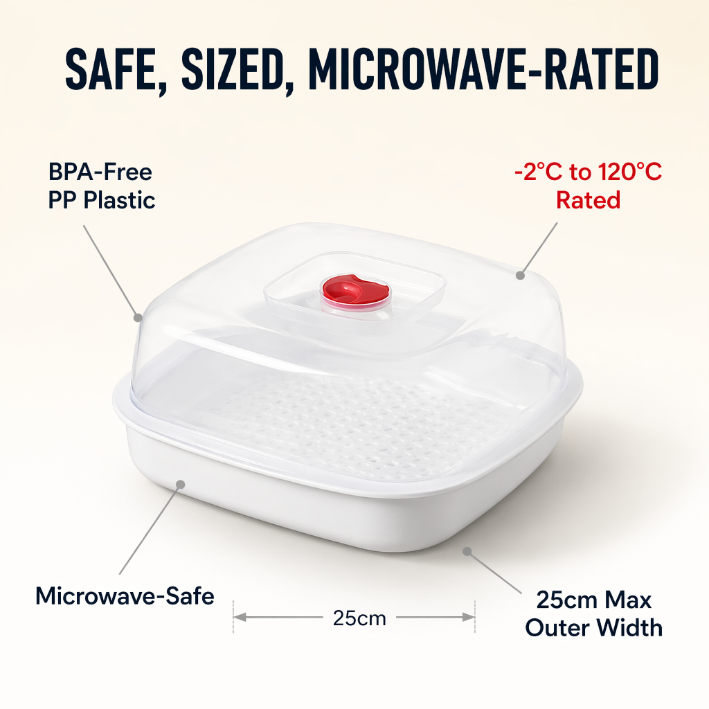 VaporLux™ — Steam Fish, Veggies & Dumplings Directly in Your Microwave