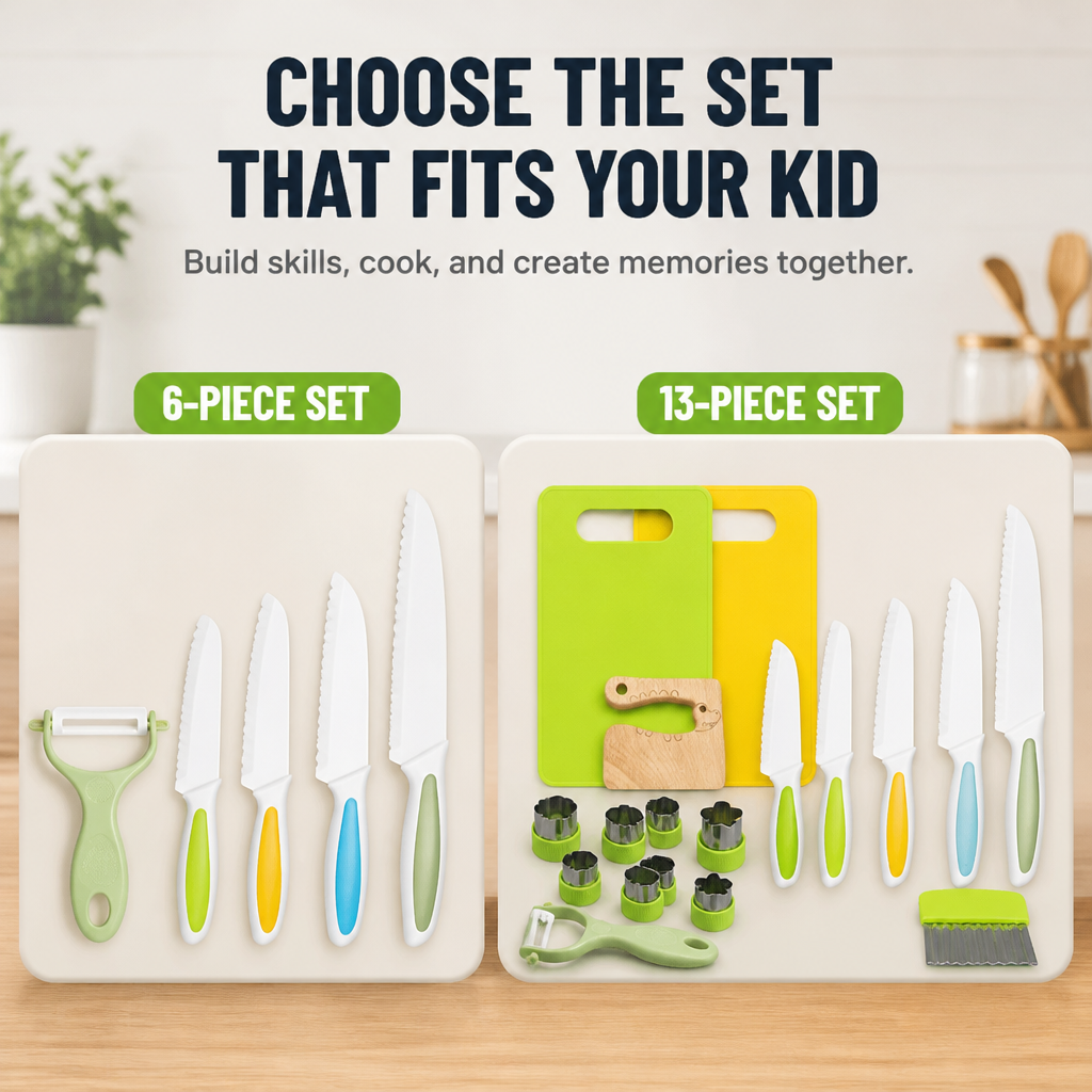 Kids Play Kitchen Set Montessori Safe Cutting Tools