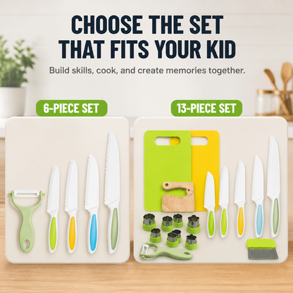 Kids Play Kitchen Set Montessori Safe Cutting Tools