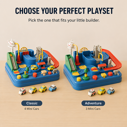 Kids Car Playset Interactive City Track Set Of 4