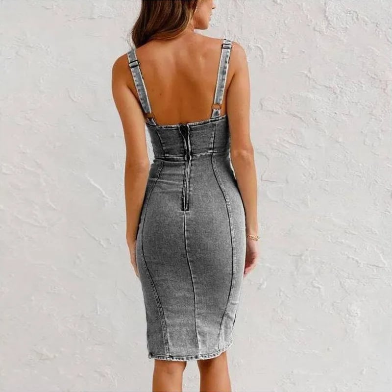 Velvexa CurveLift™ Denim Cami Dress — Shape Your Curves, Command Every Glance with Unmatched Comfort
