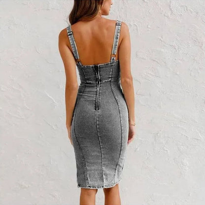 Velvexa CurveLift™ Denim Cami Dress — Shape Your Curves, Command Every Glance with Unmatched Comfort