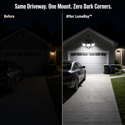 LumaRay™ — Illuminate Every Shadowy Spot With 270° of Solar Motion-Activated Light