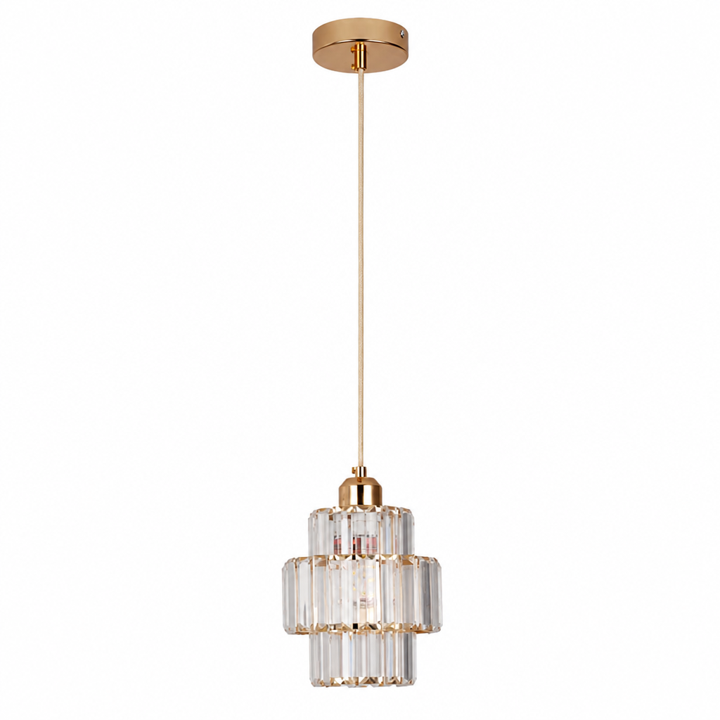 Crystal Pendant Light | Nordic LED | Iron Frame, Adjustable Length for Living & Dining