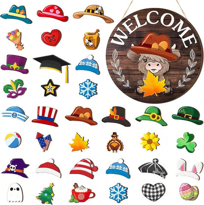 FestiMag™ Highland Cow Sign — Transform Your Home Instantly with Endless Festive Charm