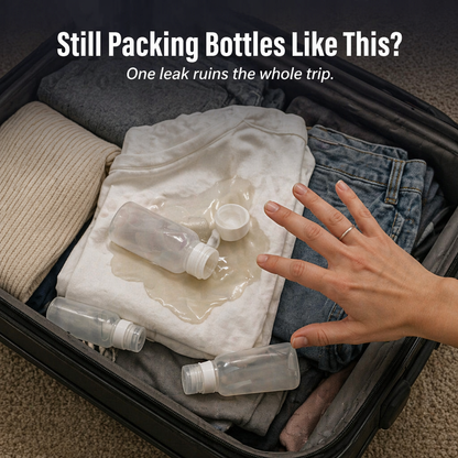 VoyaPack™ — Store, Secure & Dispense All Four Toiletries in One Case