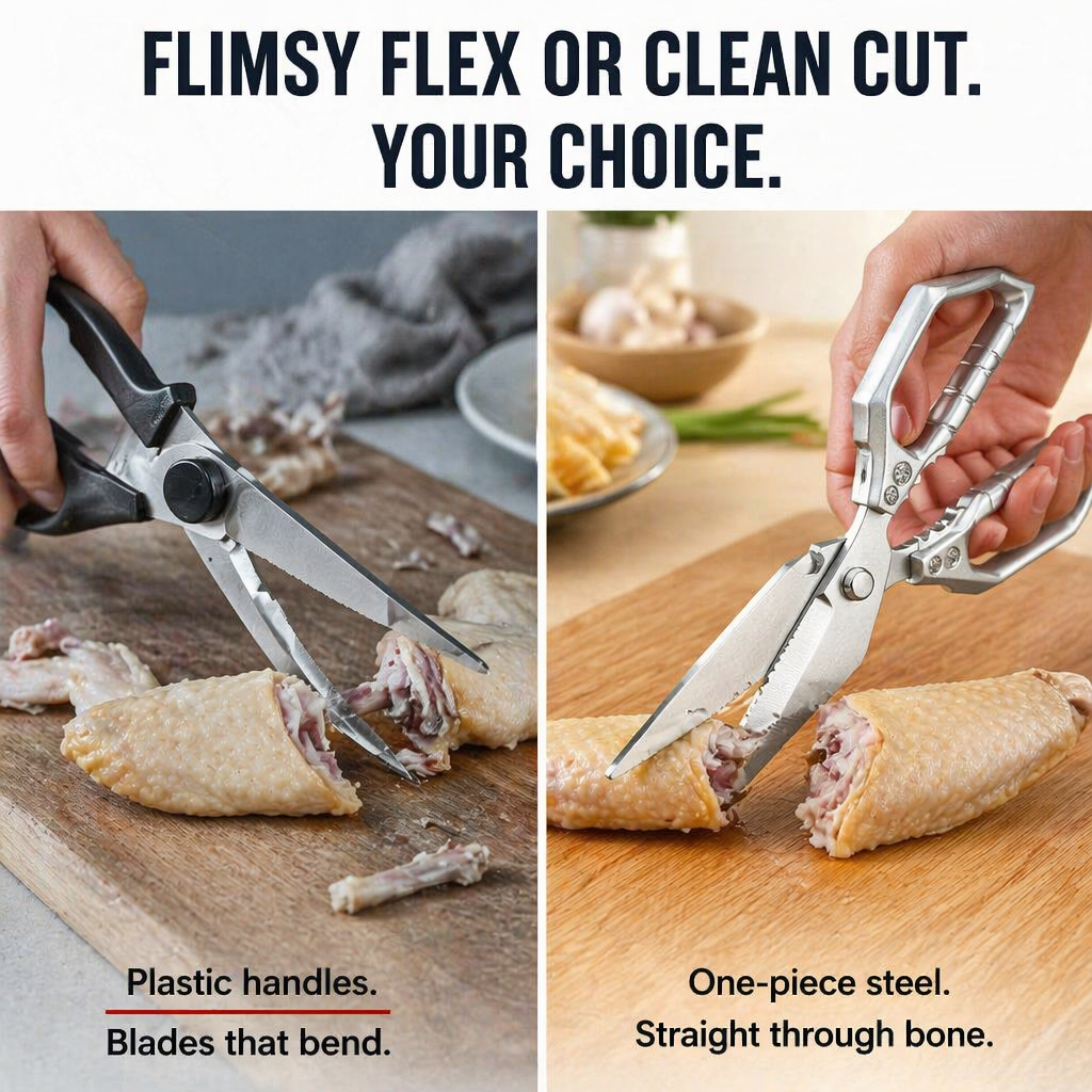 SharpEdgePro™ — Cut Chicken Bones, Shells & Herbs in a Single Snap