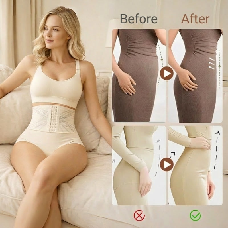 Cinchelle™ – High-Waist Tummy-Control Shaping Brief with 3-Hook Cinch