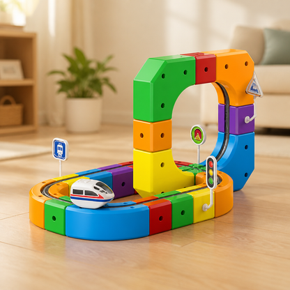 Train Set Magnetic Modular Tracks & Blocks