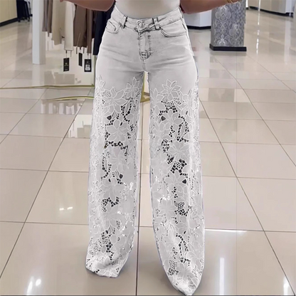 LioraLuxe™ — Turn Heads in Lace-Paneled Wide-Leg Denim You'll Actually Live In