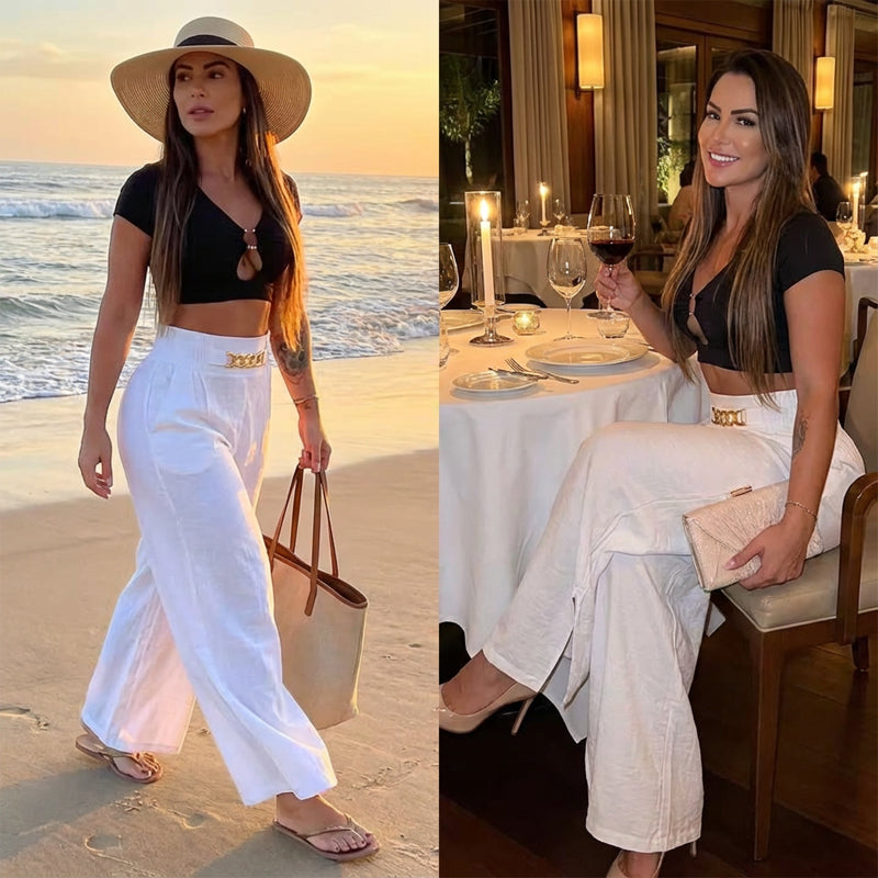 ViraLuxe™ Wide-Leg Pants — Sculpt Your Curves in All-Day Comfort and Effortless Style