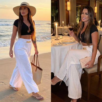 ViraLuxe™ Wide-Leg Pants — Sculpt Your Curves in All-Day Comfort and Effortless Style