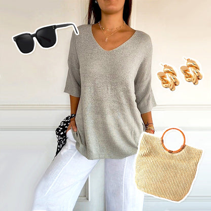 AeroLoom™ V-Neck Shirt — Feel Effortlessly Sharp and Unstoppable All Day Long